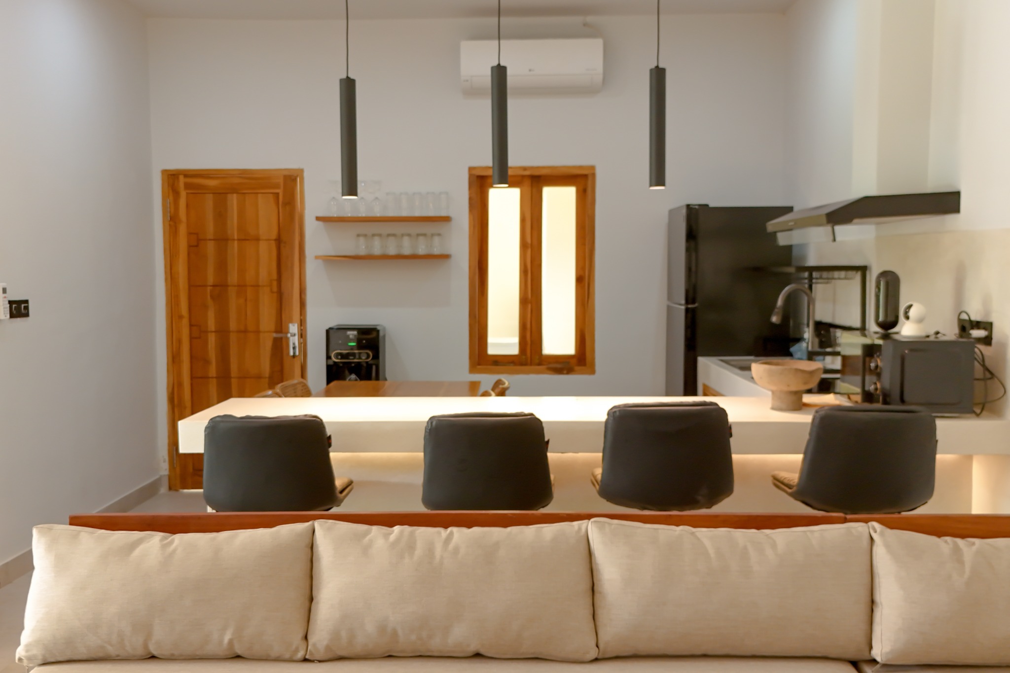 Open-plan lounge and kitchen